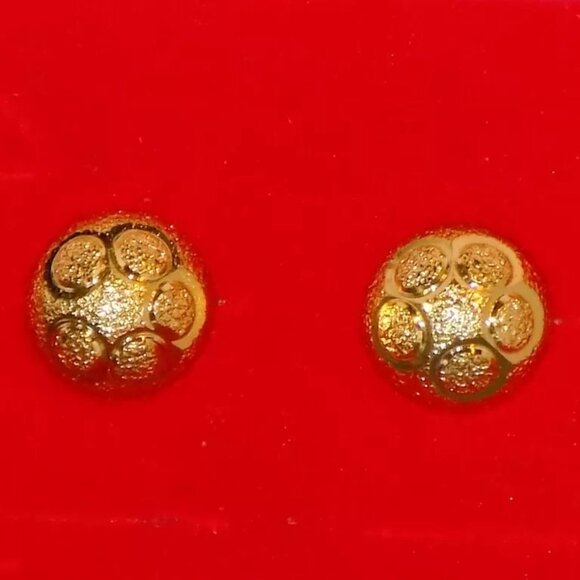 Lot of 3 Pairs NIC Saloni 23.5K Gold Plated Crystal Studded & Doll Top Earrings - Picture 11 of 12